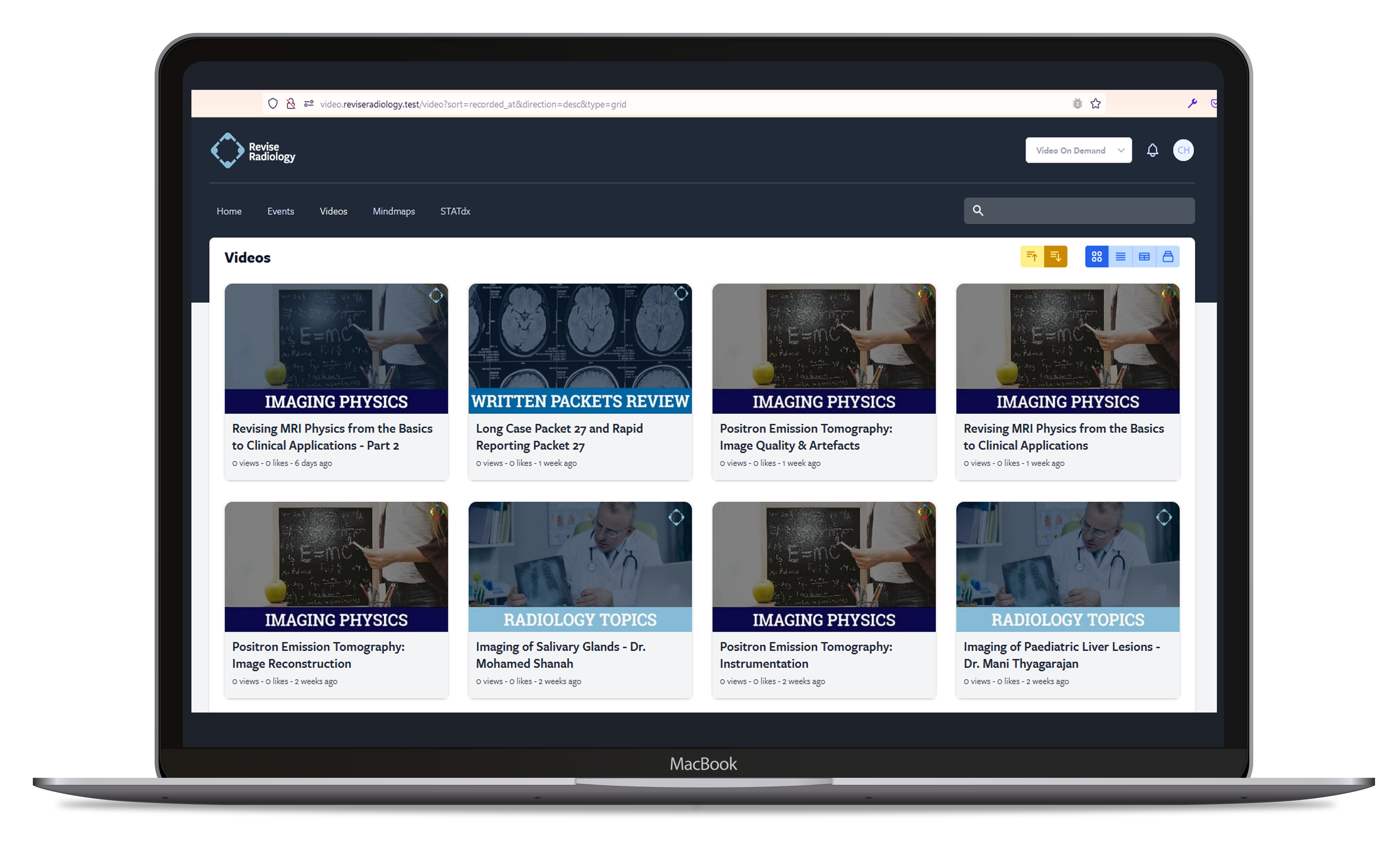 Macbook showing Revise Radiology